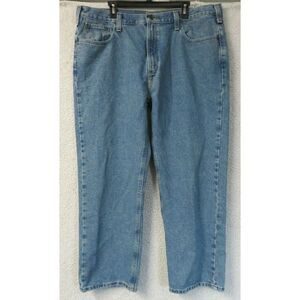 Mens Carhartt Blue Jeans Size 42x30 Relaxed Fit Pants B460‎ LVB Workwear Vintage